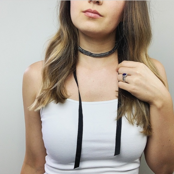 Stella & Dot Jewelry - Stella & Dot Beaded Ribbon Choker Necklace Stella & Dot Jewelry - Stella & Dot Beaded Ribbon Choker Necklace